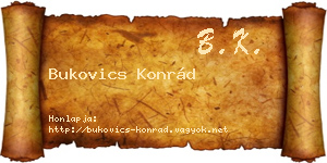 Bukovics Konrád névjegykártya